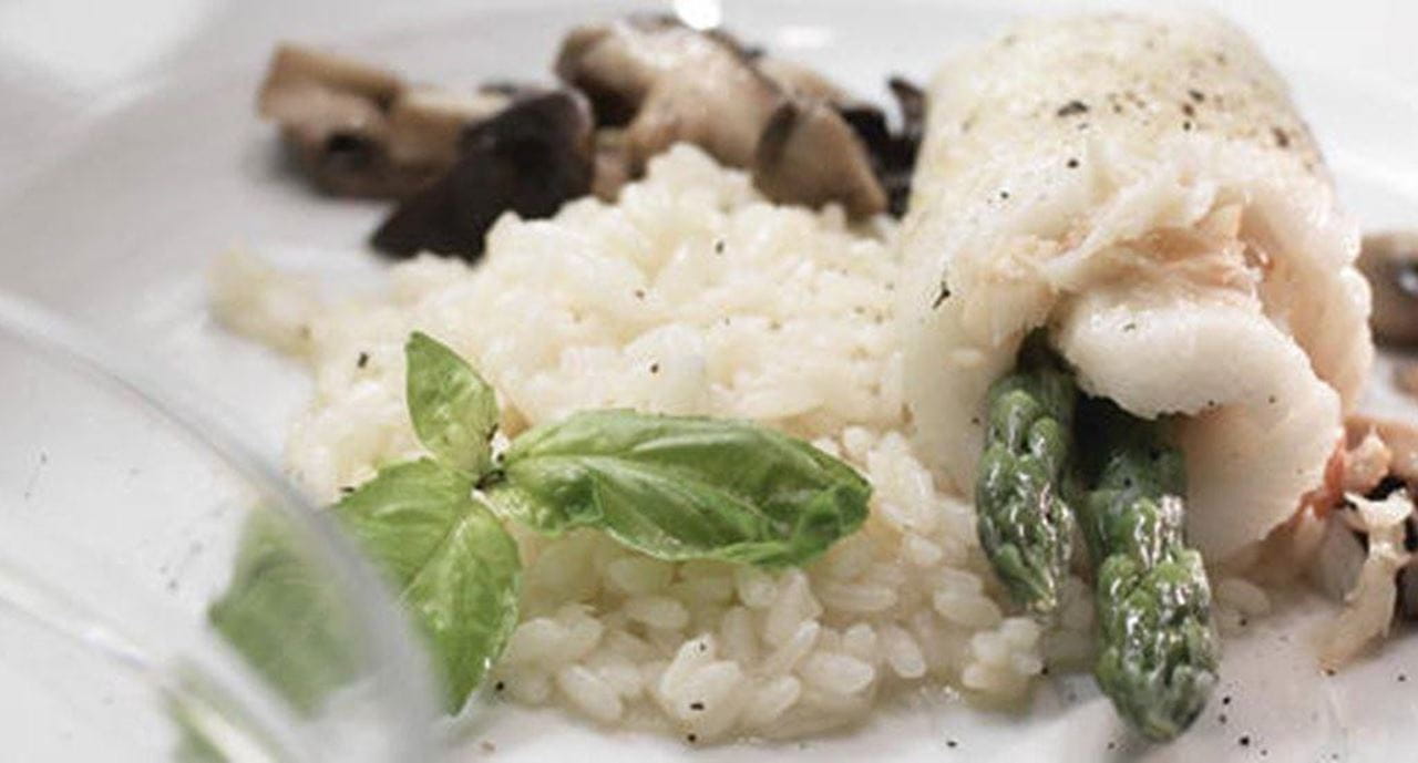 recipe image Filetes de Linguado Recheados com Risotto de Cogumelos