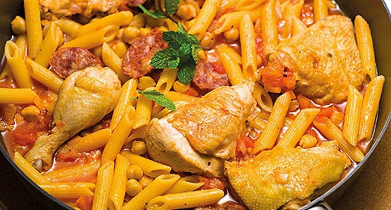 recipe image Receita de Massada de frango com tomate e grão