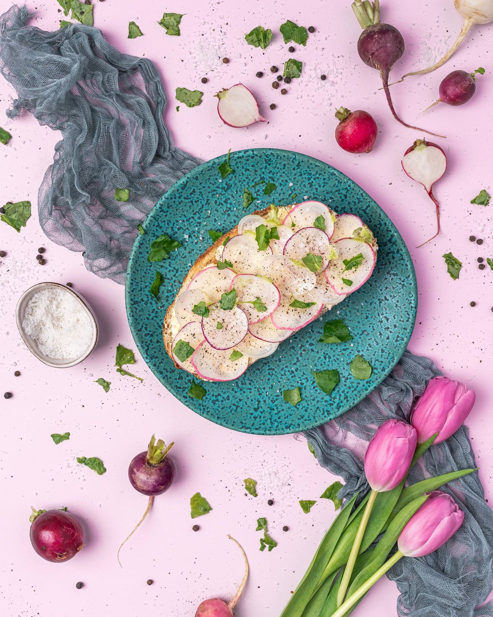 recipe image Receita simples de tosta de rabanete