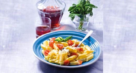 recipe image Receita de massa com tomate cereja e mozzarella